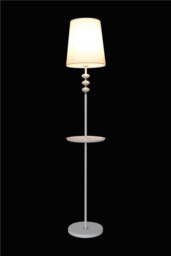 Торшер напольный c подставкой (светильник) Мелодия Света абажур из ткани 220В Белый картинка 